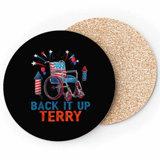 Back Terry Fireworks 4th July Coasters