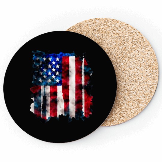 Patriotic American Flag July 4th Coasters