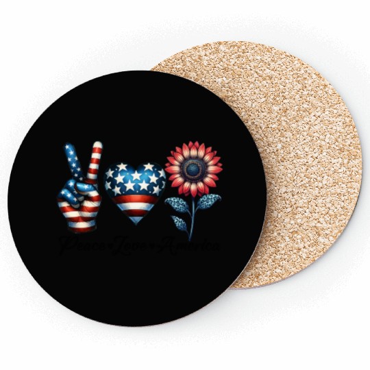 Peace Love America Coasters