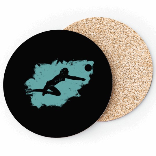 Volleyball Beach Grunge Vintage Coasters