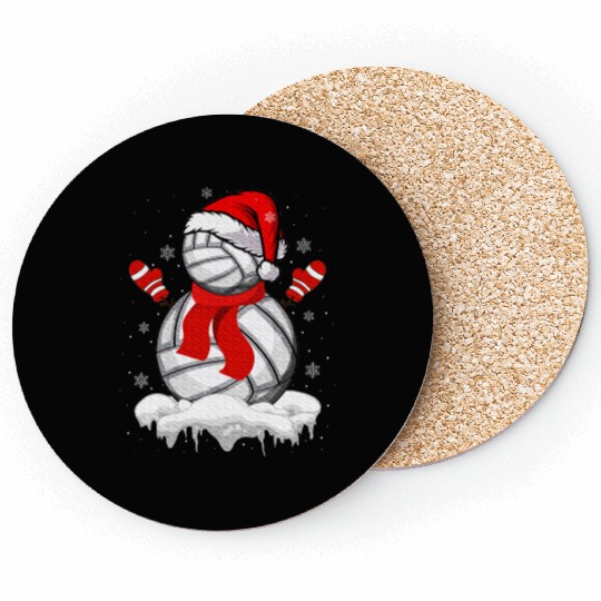 Volleyball Snowman Christmas Fun Coasters