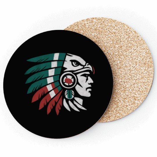 Aztec Warrior Indigenous Mexican Aztec Jaguar Coasters