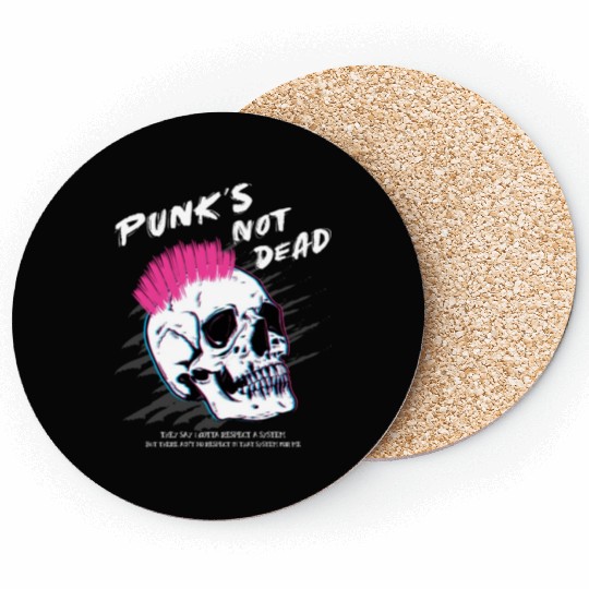 Punks Not Dead - Skull Punk Rock Music - Old Coasters