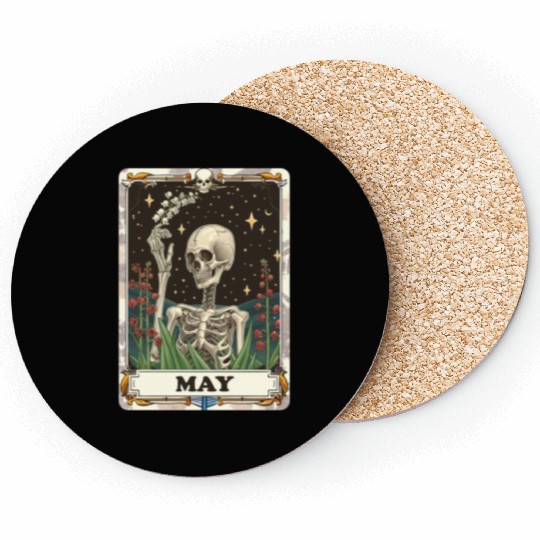 May Gothic Tarot Card - Lily of the Valley & Skele Coasters