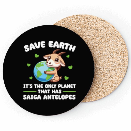 Is The Only Planet With Saiga antelopes Earth Day Coasters