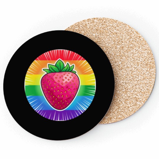 LGBTQ Strawberry Coasters