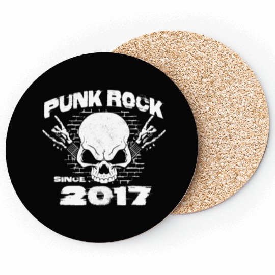 Punk Rock Since 2017 - Skull Rock Hands 7th Coasters