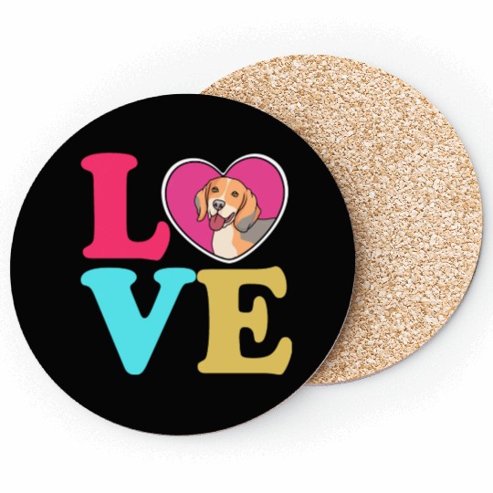 Cute Beagle Dog Mama I Love My Beagle Mom Coasters