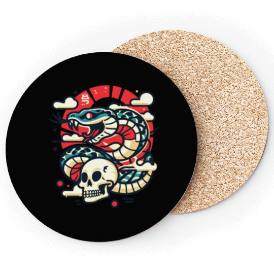 Skull Serpent Coasters