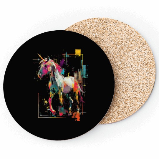 Unicorn Rainbow Animal Illustration Coasters