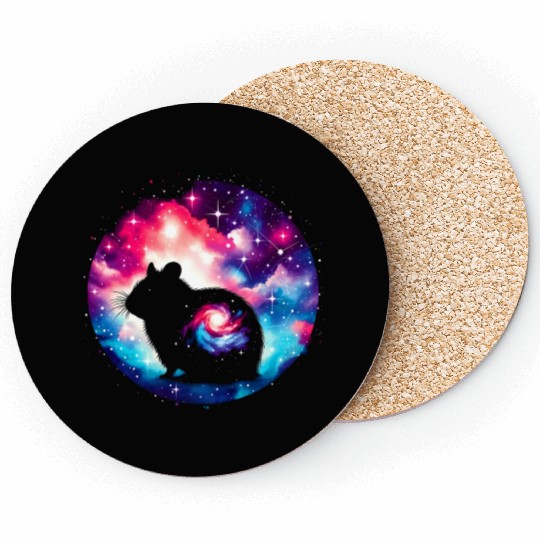 Cool Hamster Galaxy Space Art Coasters