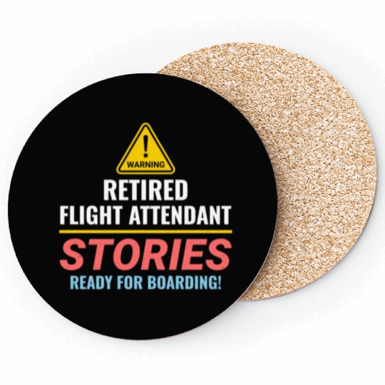 Retired Flight Attendant Aviation Cabin Crew Coasters