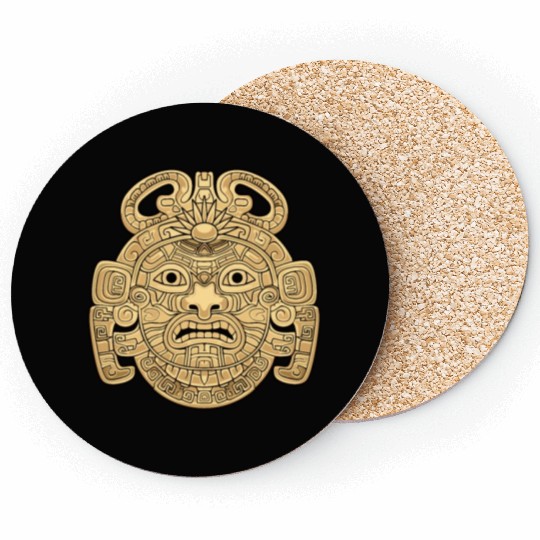 Maya God Mayan Mythology Ancient God K'inich Ahau Coasters