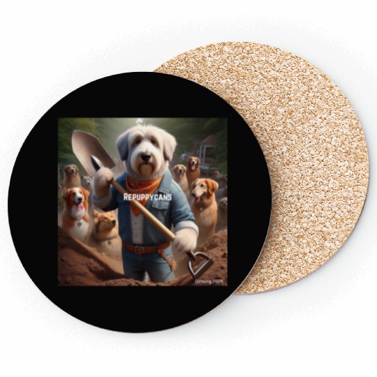 Funny and cute animal or pet Republican Coasters