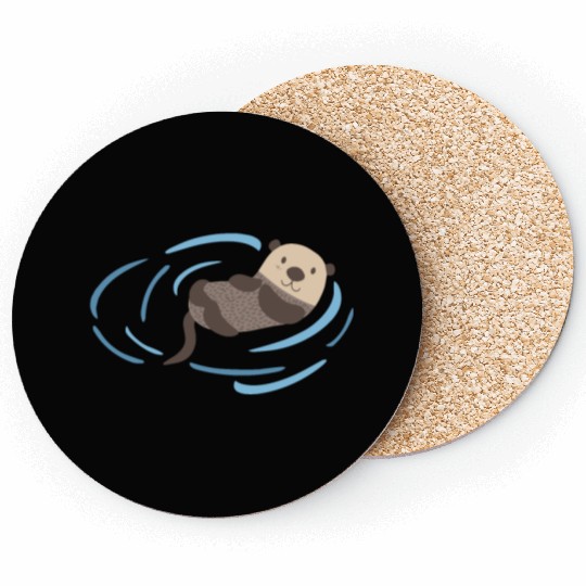 Sea Otter In Water Cute Lutra Animal Lover Funny Coasters