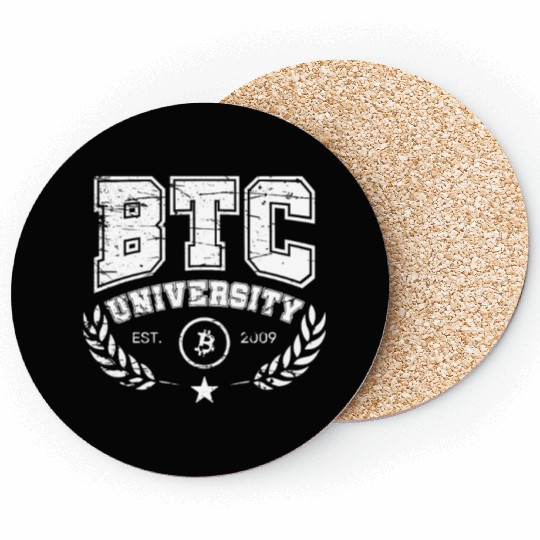 BTC University Bitcoin College vintage retro Coasters