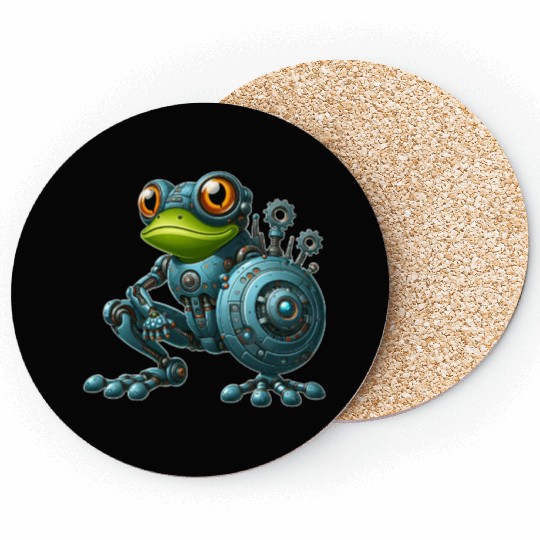 Cyborg Frog Toad Newt Robot Mech Design Coasters