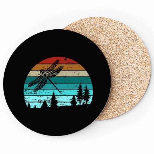 Dragonfly Vintage Retro Insect Nature Coasters