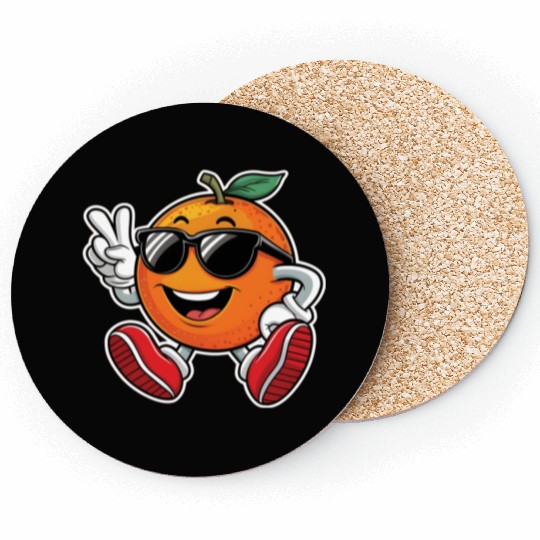 Funny Orange Fruit Relaxing Coasters