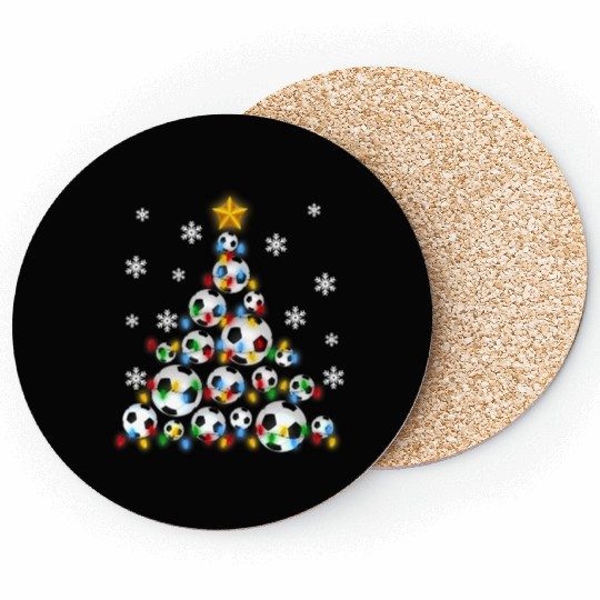 Soccer ball Christmas Tree Xmas Football Coasters