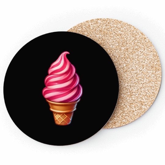 Candy cane ice cream motif in a sweet ice cream Coasters