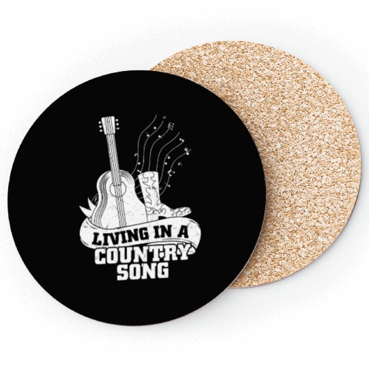 Living In A Country Song Western Country Music Coasters