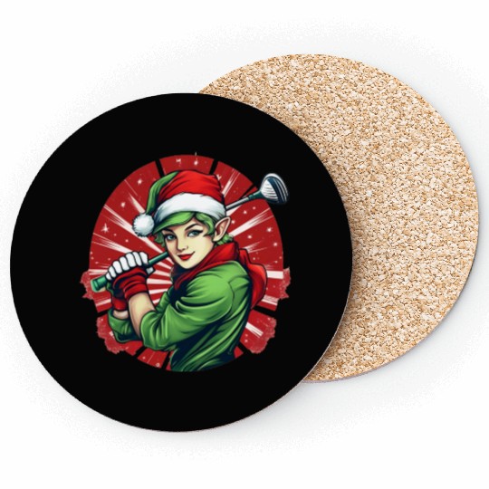 Christmas Elf Golf Coasters