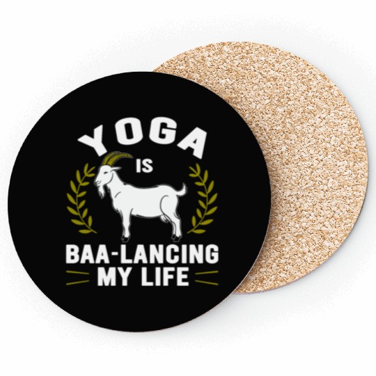 Goat Yoga Balancing My Life Coasters