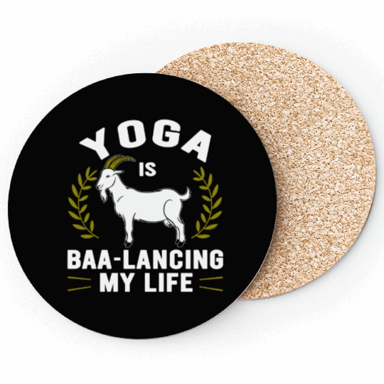 Goat Yoga Balancing My Life Coasters