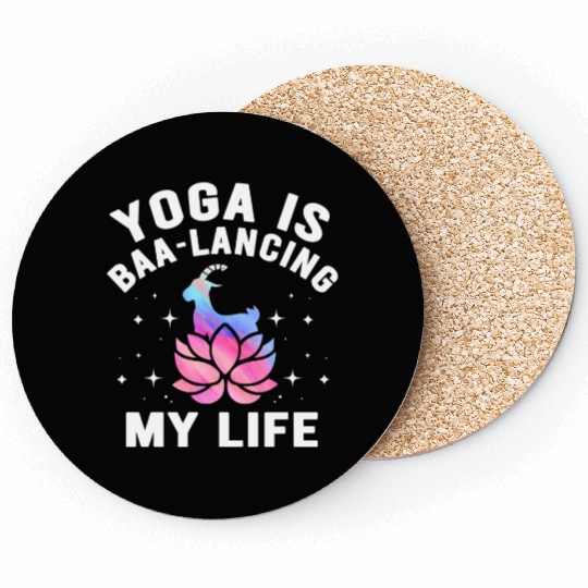 Goat Yoga Balancing My Life Coasters