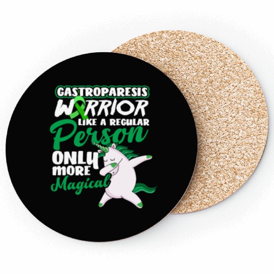 Unicorn Warrior Magical Gastroparesis Awareness Coasters