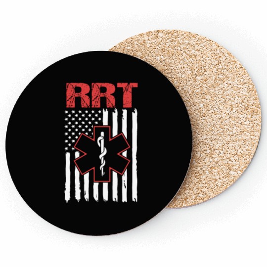4th Of July RRT Registered Respiratory Therapist Coasters