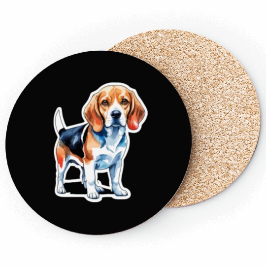 Beagle Watercolor Coasters
