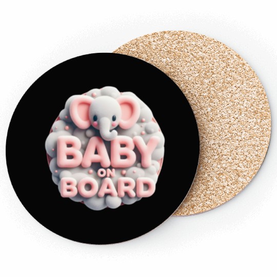 Baby Announcement, Baby on Board Design Coasters