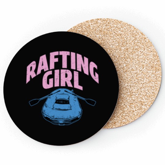 Rafting Girl White Water Wild River Paddling Coasters
