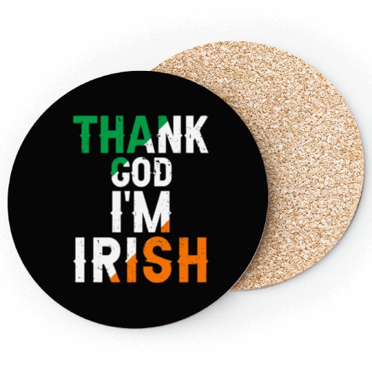 St Patricks Thank God Im Irish Premium Coasters