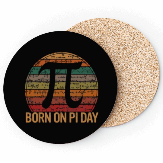 Born on Pi Day Math Equations Sunset Gift Geek Coasters