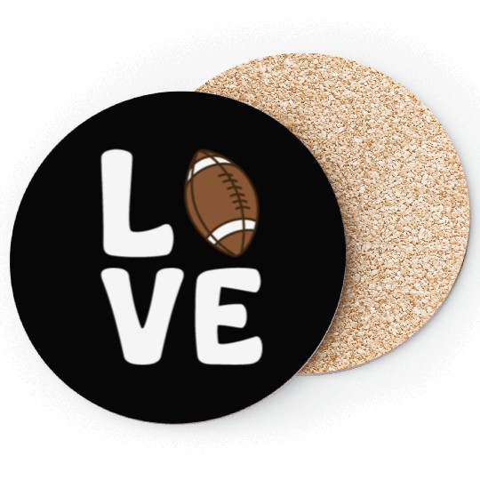 Football Heart I Love Football Coasters