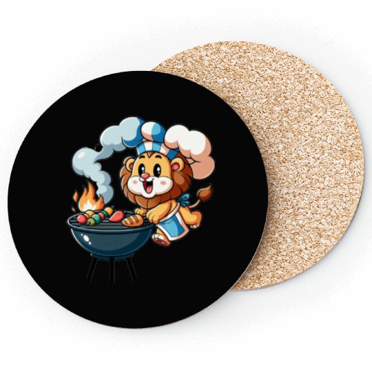 Cute BBQ Lion Coasters