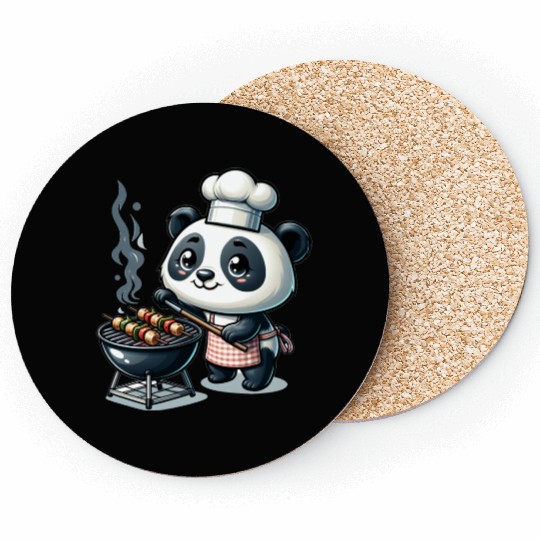 Cute BBQ Panda Coasters