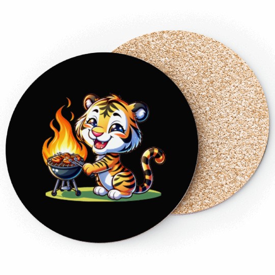 Cute BBQ Tiger Coasters