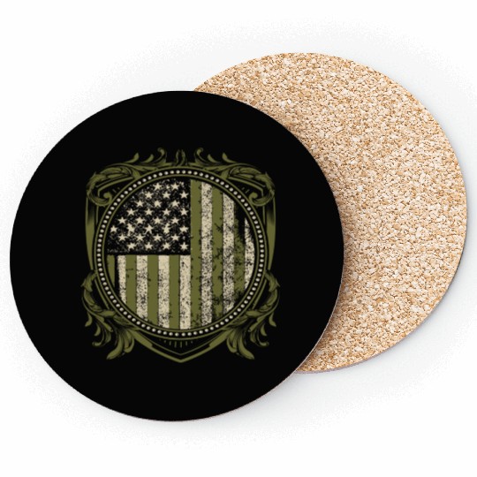 Veteran Design - US Veteran Crest Coasters
