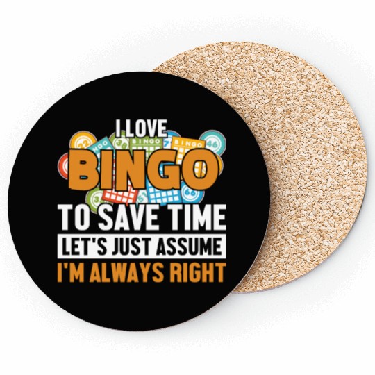Bingo Let's Assume I'm Right Caller Daubers Bingo Coasters