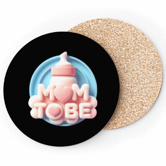 Cute Mom To Be Baby Announcement Design Coasters