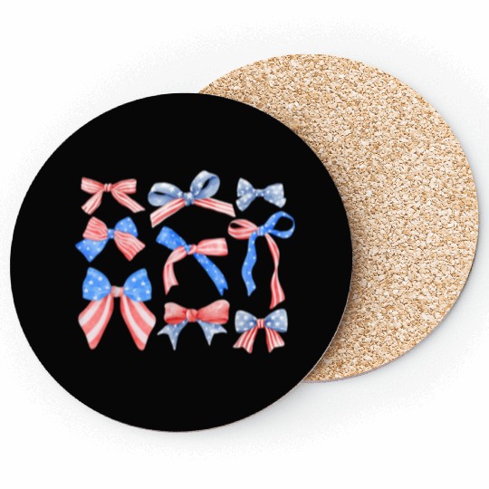 Red White Blue American Coquette Coasters