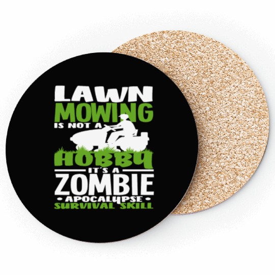 Landscaper Gardener Lawn Mowing Zombie Coasters