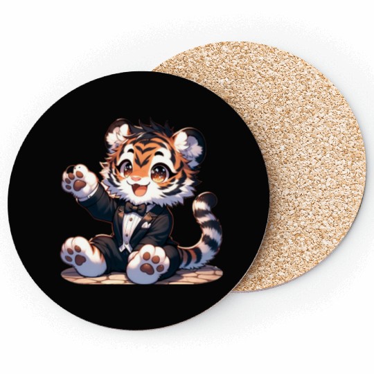 Tiger Cub with outfit Coasters
