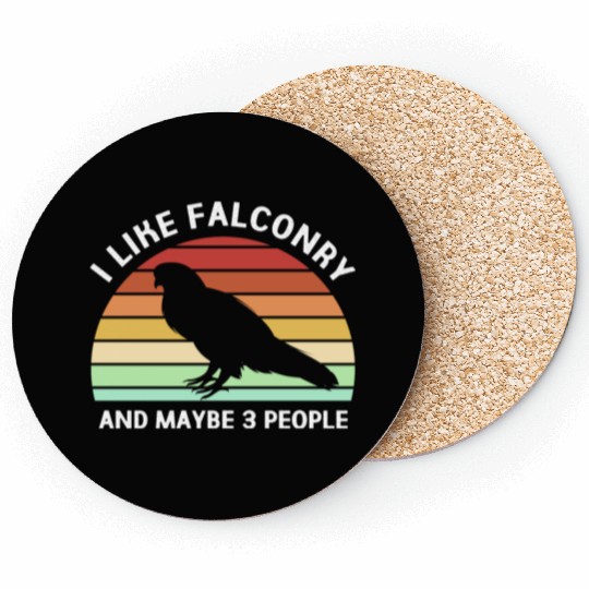 Retro I Like Falconry And Maybe Three People Coasters