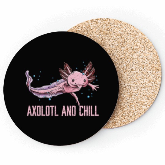 Axolotl and Chill Animal Meme Salamander Animal Pu Coasters