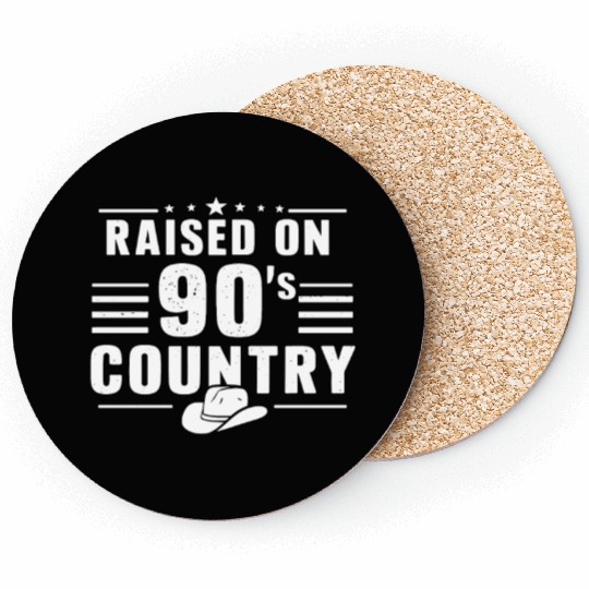 Raised On 90's Country Music Nostalgia Coasters